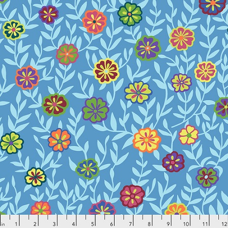 Free Spirit - Kaffe Fassett - Busy Lizzy, Blue