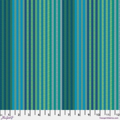 Free Spirit - Kaffe Fassett - Caterpillar Stripe, Aqua