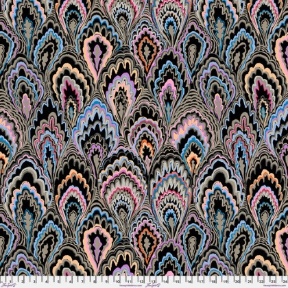 Free Spirit - Kaffe Fassett - Marble Scallops, Black