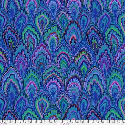 Free Spirit - Kaffe Fassett - Marble Scallops, Blue