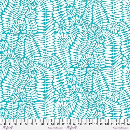 Free Spirit - Kaffe Fassett - Teal Fronds, White