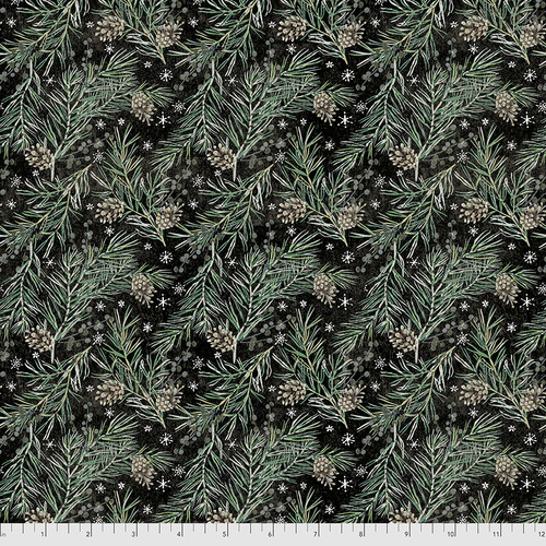 Free Spirit - Tim Holtz - Christmastime - Pine Boughs, Black