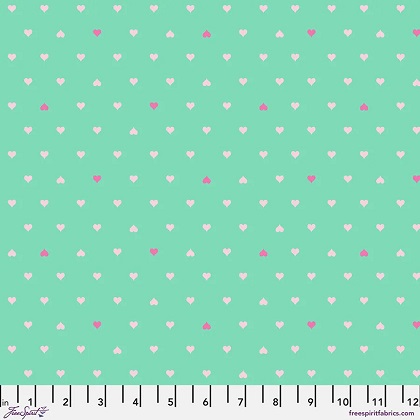 Free Spirit - Tula Pink Prints - Little Hearts, Meadow