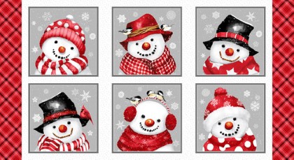 Henry Glass - Snow Crew - 24' Snowmen Blocks, Red/Gray