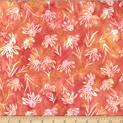 Hoffman California - Bali Batik 2025 - Echinacea, Orange