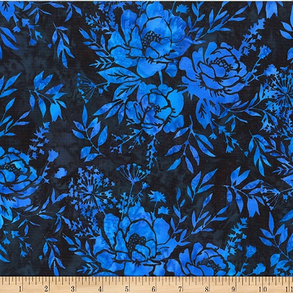 Hoffman California - Bali Batik 2025 - Large Floral, Cobalt