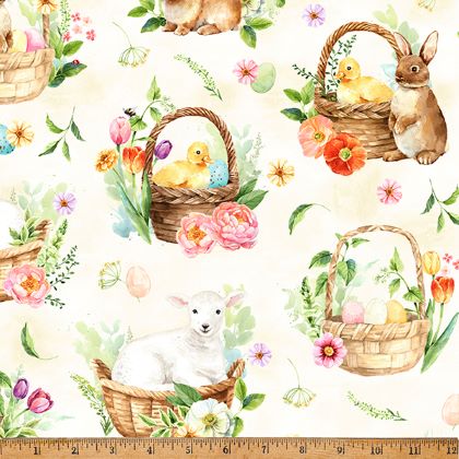 Hoffman California - Easter Wonder - Animals in Baskets, Vanilla