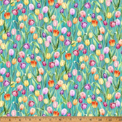 Hoffman California - Easter Wonder - Tulips, Teal