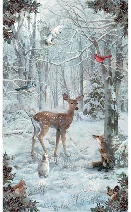 Hoffman California - Winter Tales - 26' Deer Panel, Snow