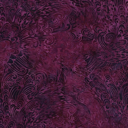 Island Batiks - Cotton Batik 2021 - Paisley Feather, Dark Iris