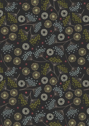 Lewis & Irene - New Forest Flannel - Winter Floral, Black