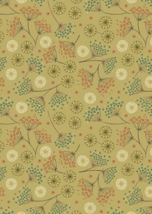 Lewis & Irene - New Forest Flannel - Winter Floral, New Forest Green