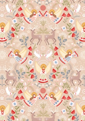 Lewis & Irene - Peace And Joy - Mirrored Winter Angels, Dark Cream