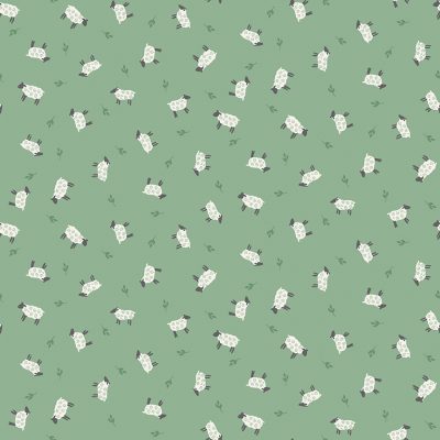 Makower - Heather and Sage - Sheep, Green