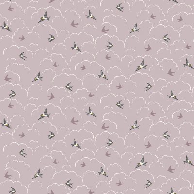 Makower - Heather and Sage - Swallows, Lavender