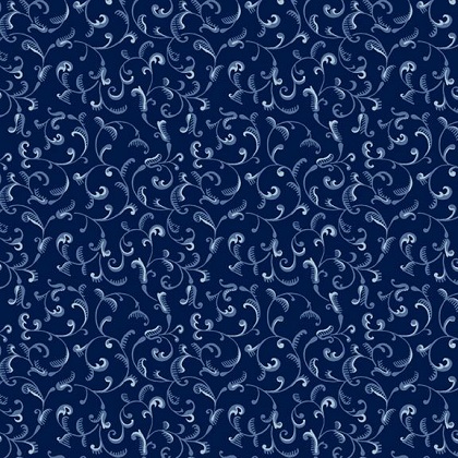 Marcus - Genevieve - Scrollwork, Navy