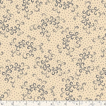 Marcus Fabrics - Indigo Neutrals - Dotted Curls, Cream