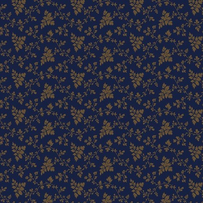 Marcus Fabrics - Paula's New Companions - Leaves, Navy