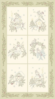 Marcus Fabrics - Songbird Holiday - 24' Songbird Panel, Sage