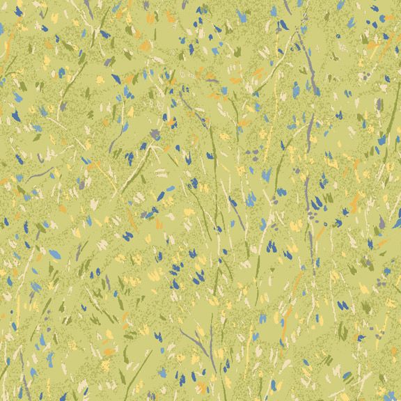 Marcus Fabrics - Yellow Sky - Fields, Light Green