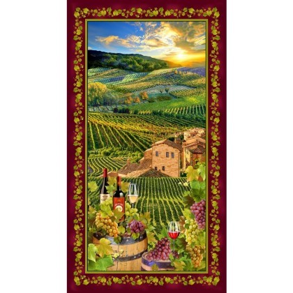 Michael Miller - Viva Vino - 24' Sunny Vineyard Panel, Multi