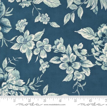 Moda - 108' Sandalwood - Large Floral, Indigo