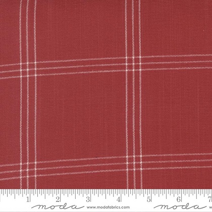 Moda - Americana Toweling - 16' Hemmed Edge - Window Pane, Red