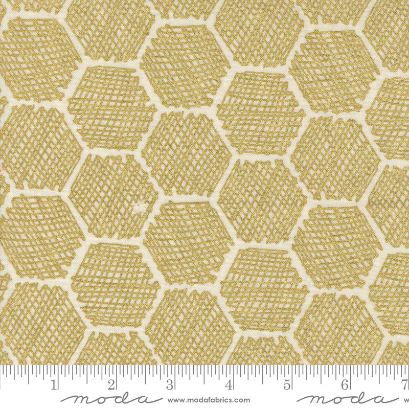 Moda - Bee Garden - Honeycomb, Metallic Porcelain