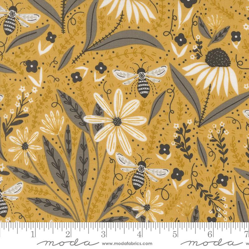 Moda - Bee Garden - Large Floral, Honey