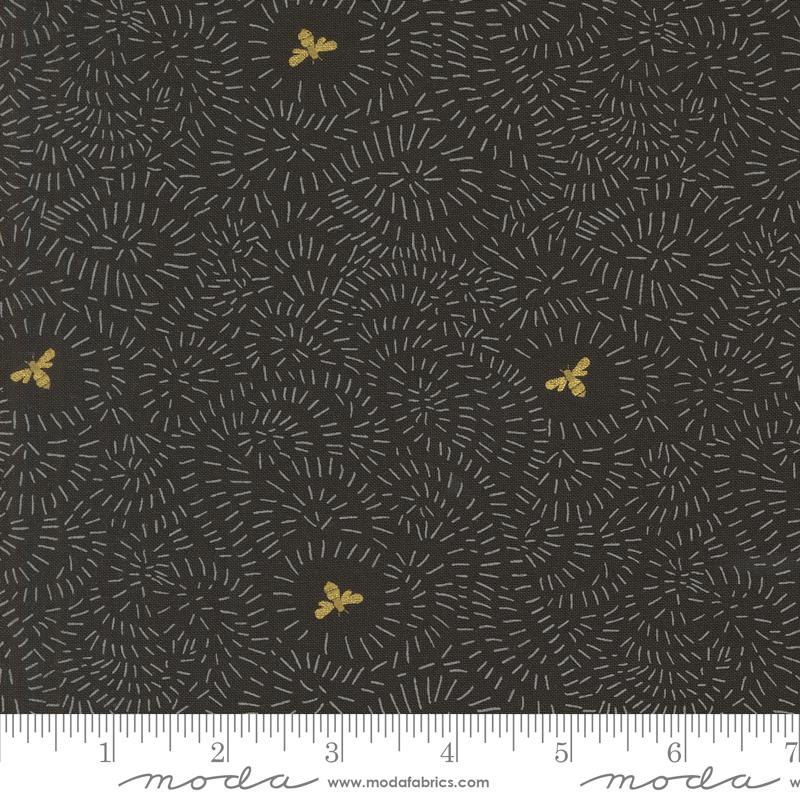 Moda - Bee Garden - Twists & Turns, Metallic Black