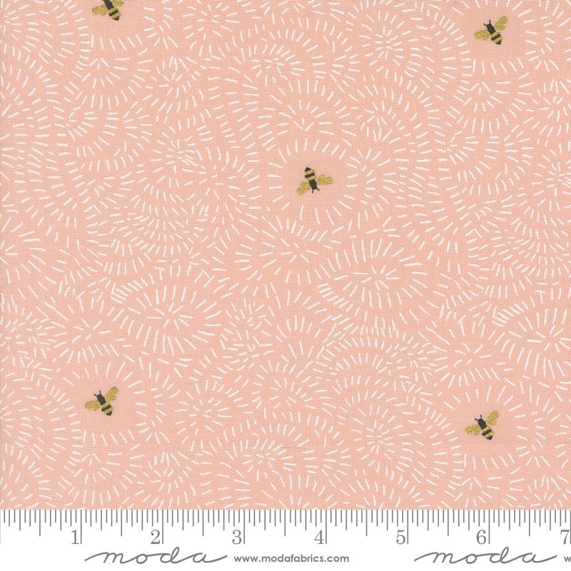 Moda - Bee Garden - Twists & Turns, Metallic Rose