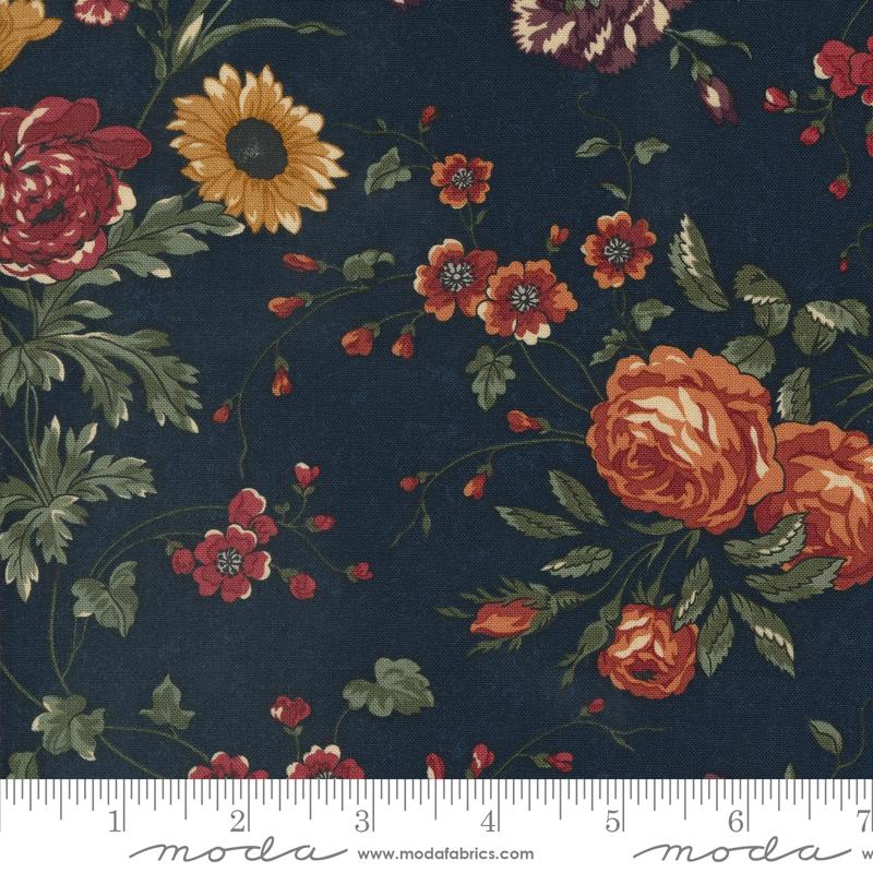 Moda - Daisy Lane - Large Garden Floral, Bluebell