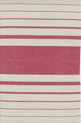 Moda - Enamoured Toweling - 18' Hemmed Edge - Center Wide Red Stripe, Stone