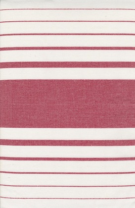 Moda - Enamoured Toweling - 18' Hemmed Edge - Center Wide Red Stripe, White