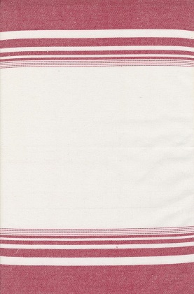 Moda - Enamoured Toweling - 18' Hemmed Edge, White with Red Lines