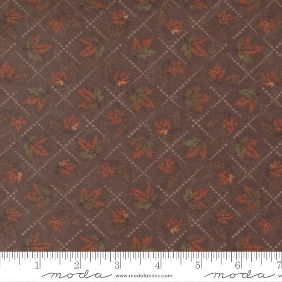 Moda - Fall Melody Flannel - Diamond Leaves, Brown