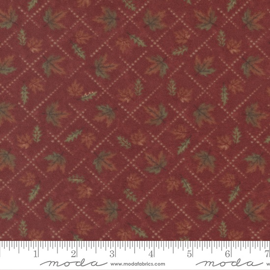 Moda - Fall Melody Flannel - Diamond Leaves, Crimson