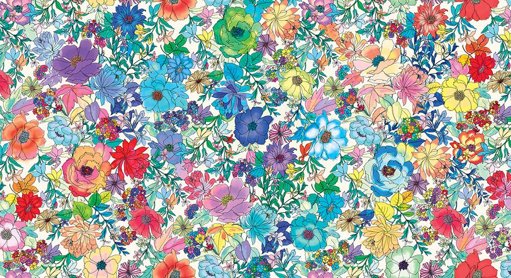 Moda - Gradients Euphoria - Floradescent Florals, Rainbow