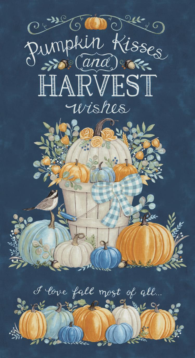 Moda - Harvest Wishes - 24' Pumpkin Kisses Panel, Night Sky