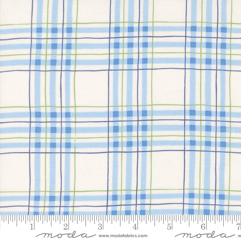 Moda - On Lake Time - Lakehouse Plaid, Cloud White