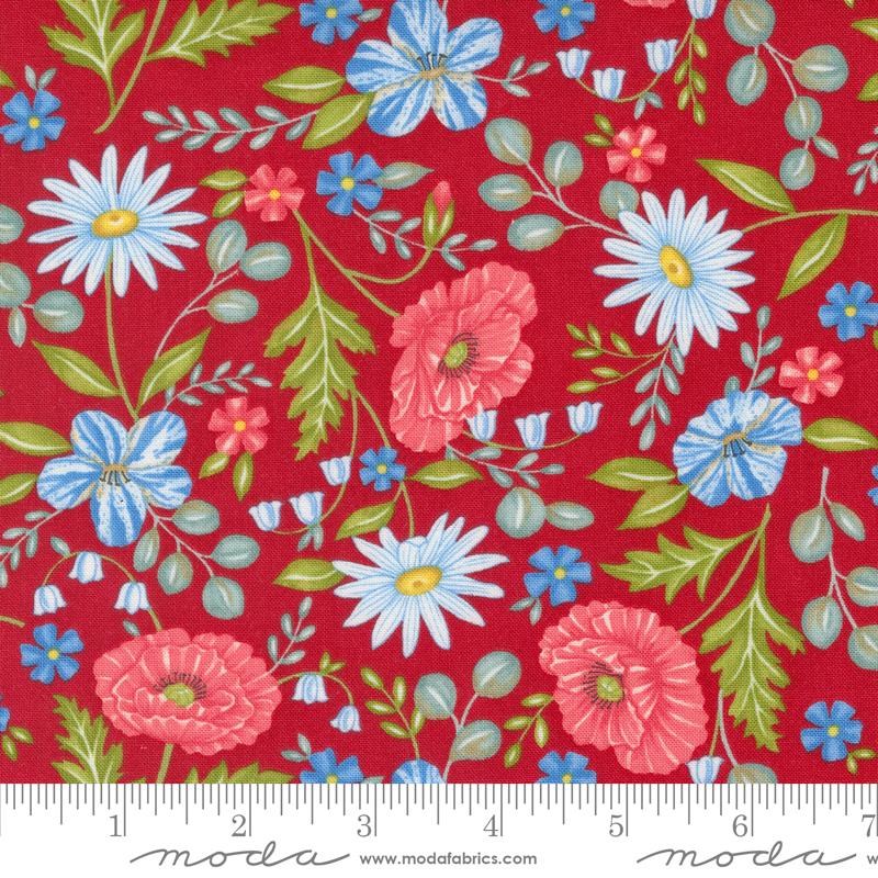 Moda - Red, White & Bloom - Patriotic Floral, Patriotic Poppy