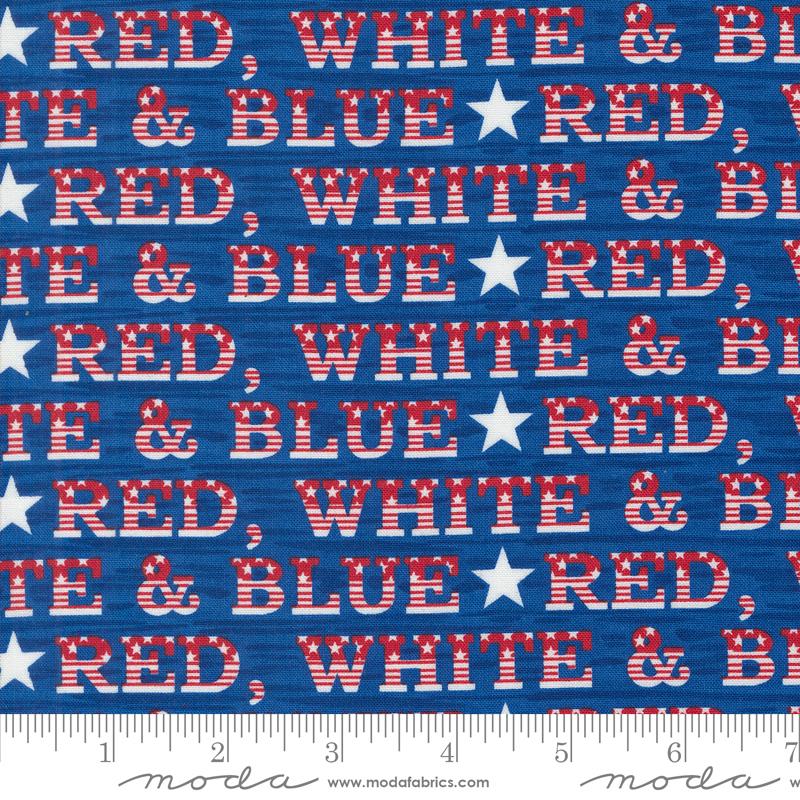 Moda - Red, White & Bloom - Text, Midnight Blue