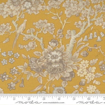 Moda - Regency Somerset Blues - Glastonbury Floral, India Yellow