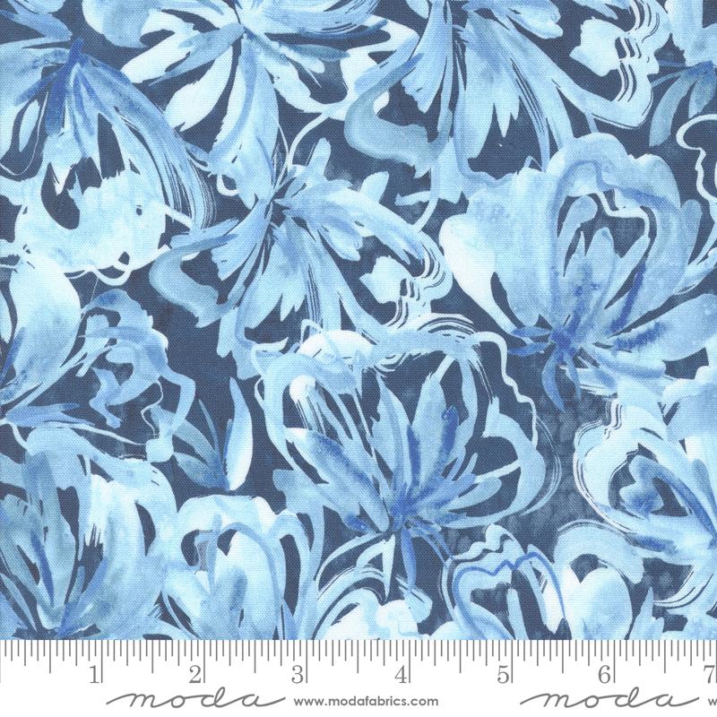 Moda - Sunshine & Blue Skies - Flower Burst, Indigo