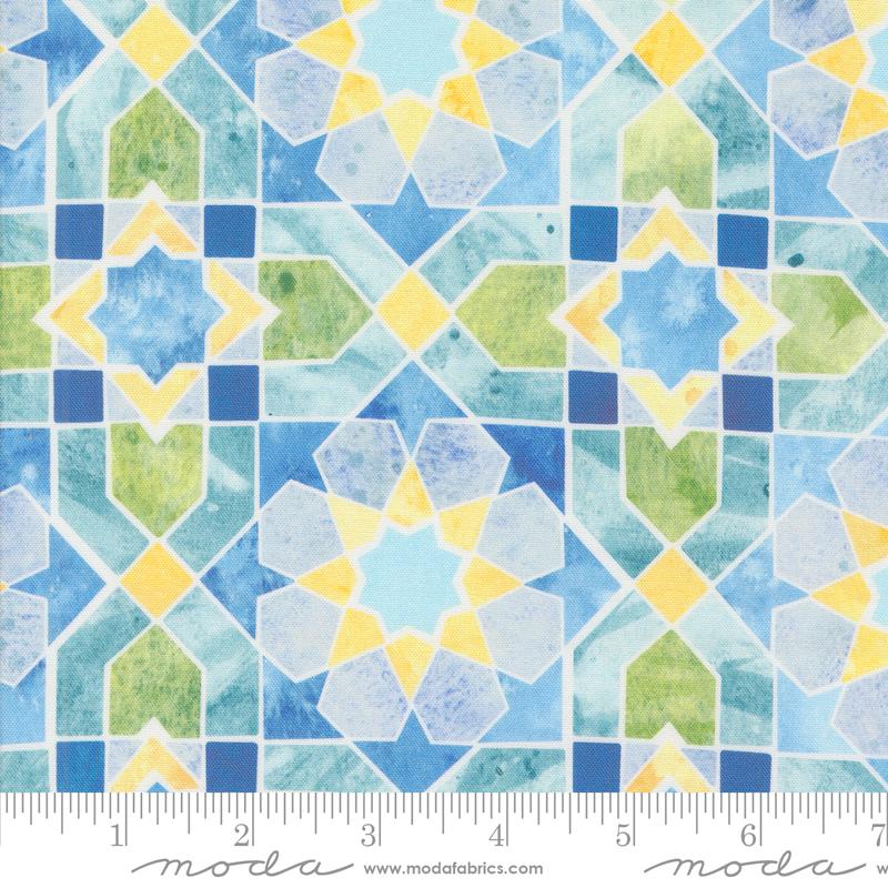 Moda - Sunshine & Blue Skies - Mosaic Sky, Multi