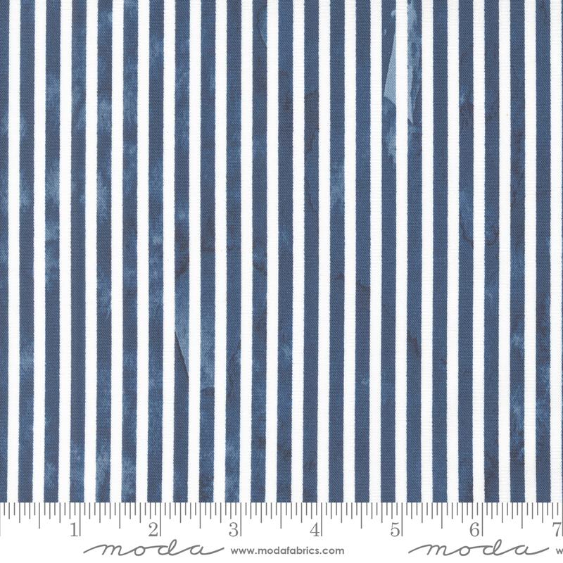 Moda - Sunshine & Blue Skies - Watercolor Stripe, Indigo