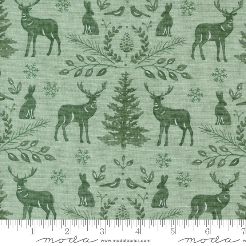 Moda - Woodland Winter - Woodland Damask, Eucalyptus