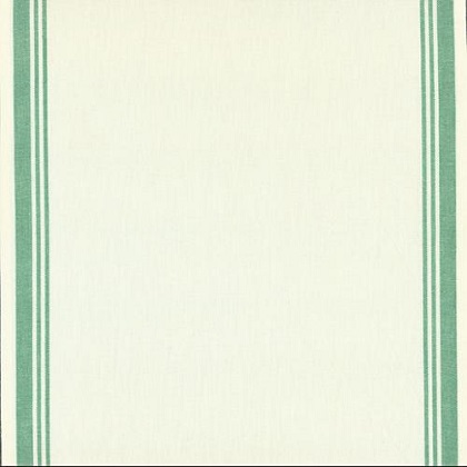 Moda Toweling - Toweling Basics - 16' Hemmed Edge, Cream with Green Stripe