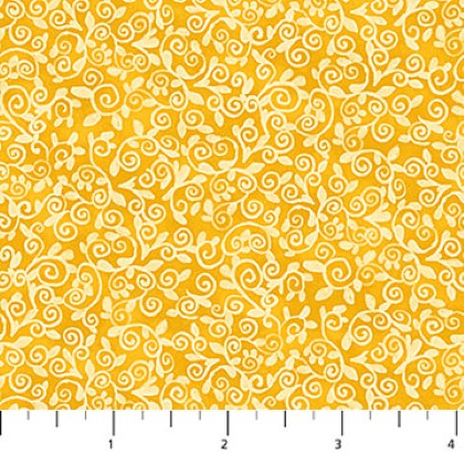 Northcott - Autumn Gathering - Tonal Scroll, Yellow