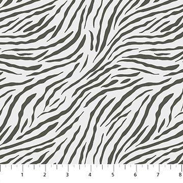 Northcott - Baby Safari - Zebra Print, White/Black